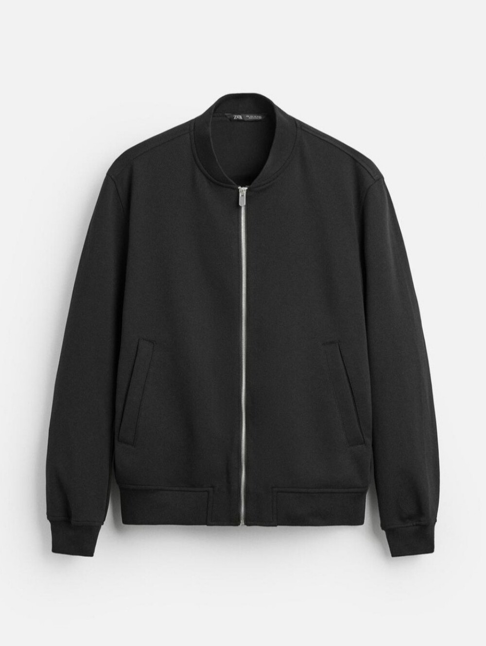 ZARA Classic Black Bomber Jacket - Full Zip
